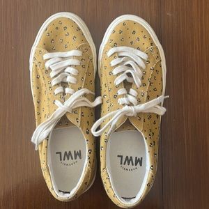 Madewell Brown and Gold Sneakers